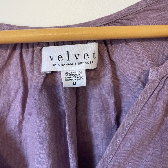 NWOT Velvet by Graham & Spencer Lilac Linen Top - Picture 5 of 9